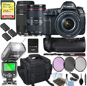 Canon EOS 5D Mark IV DSLR Camera Kit (Renewed)