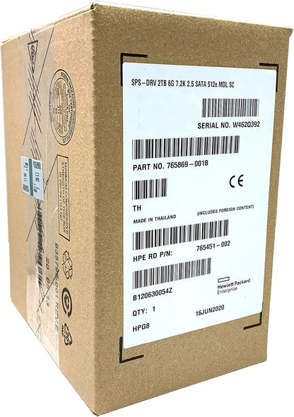 HP 765869-001 2TB SATA 7.2K 2.5 SC HDD