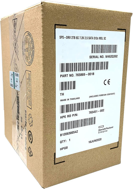 HP 765869-001 2TB SATA 7.2K 2.5 SC HDD