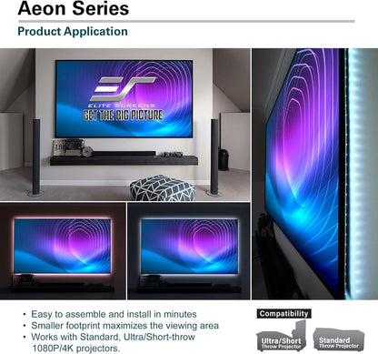 Elite Screens AR200WH2-X 200-inch EDGE FREE Projector Screen