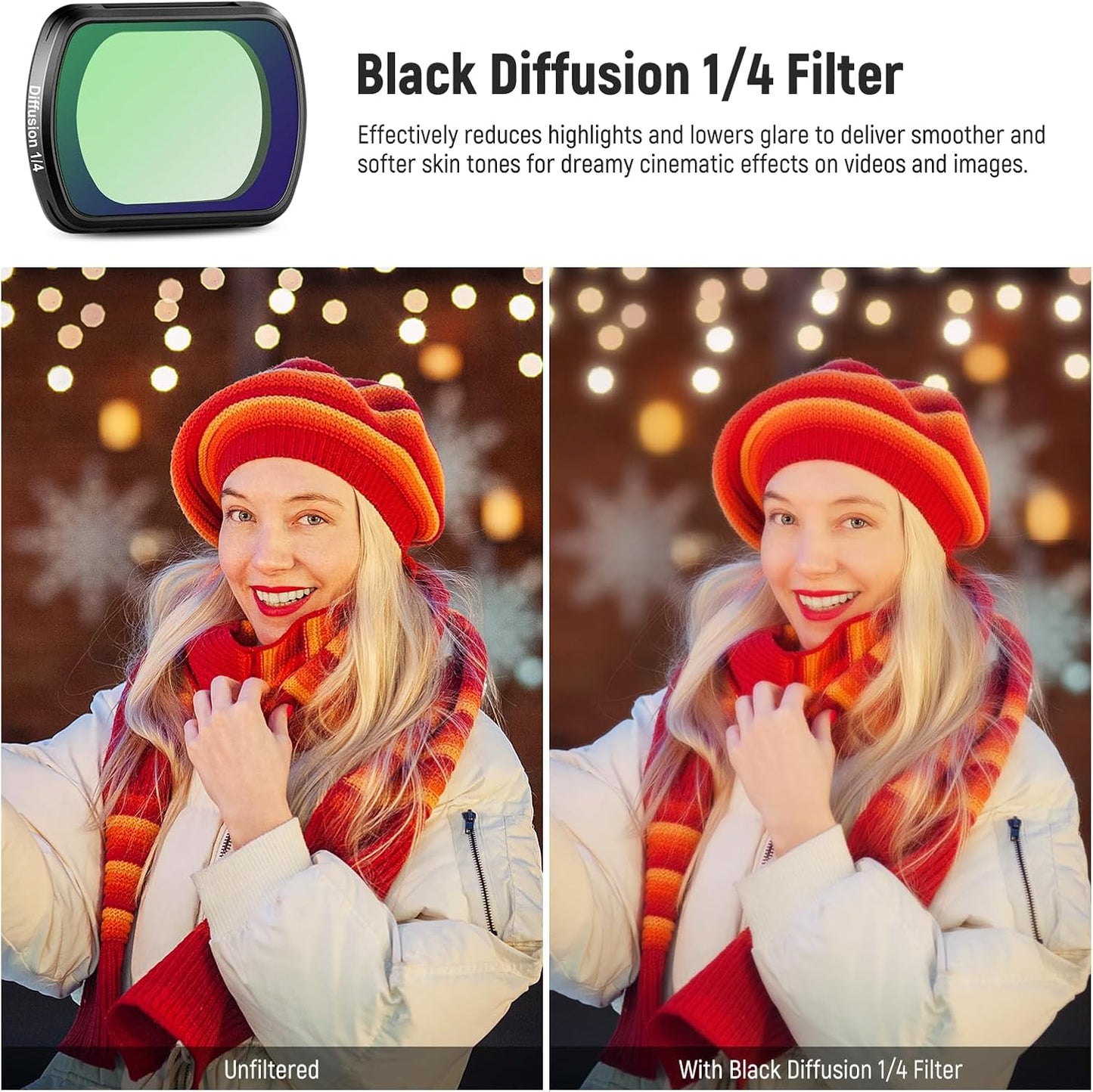 Neewer 10104242 Magnetic Black Diffusion Filter for DJI Pocket 3