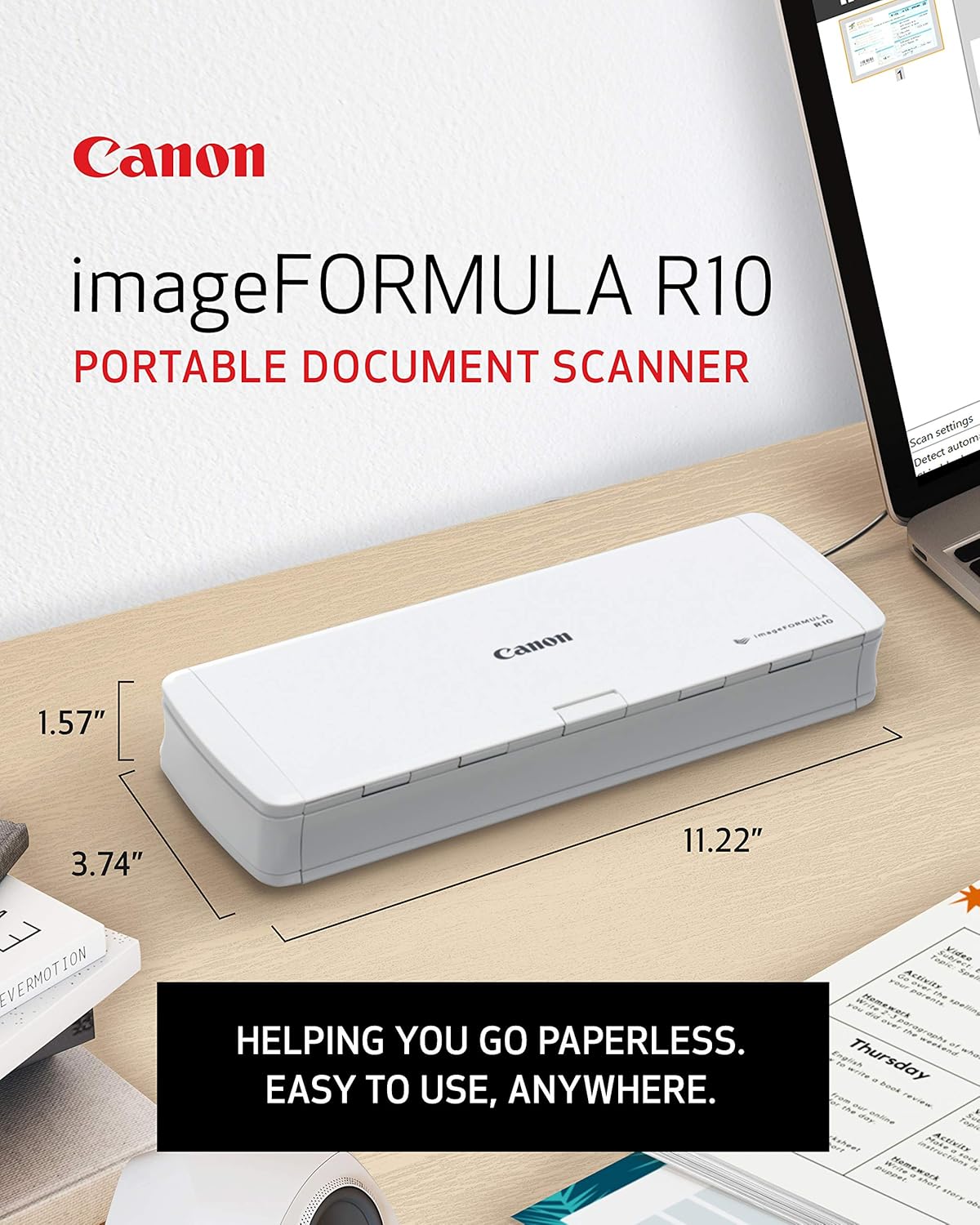 Canon 4861C001 imageFORMULA R10 Portable Scanner