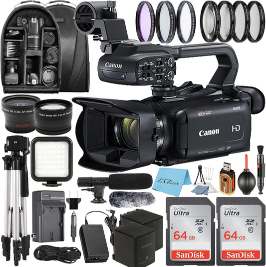 Canon XA15 Compact Full HD Camcorder - Accessory Bundle