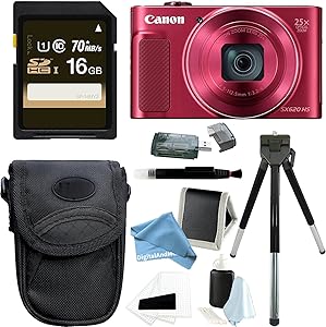 Canon PowerShot SX620 HS Red Digital Camera Bundle