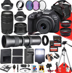Canon R10 Mirrorless Camera Bundle + Lenses (Renewed)