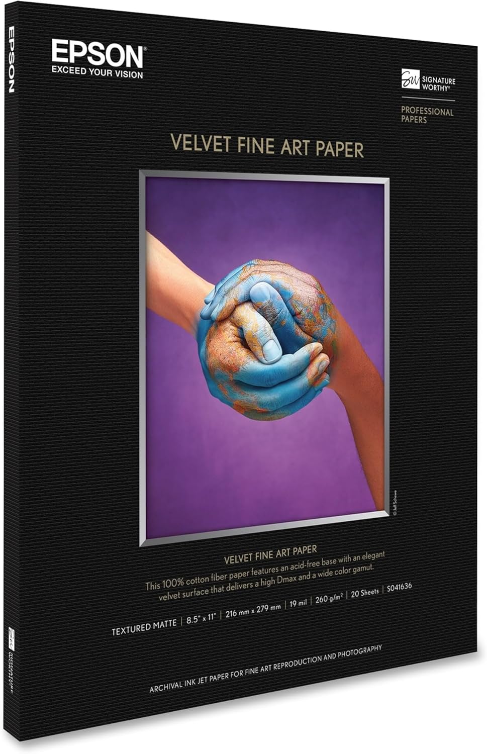 Epson S041636 Velvet Fine Art Paper 8.5x11 Matte