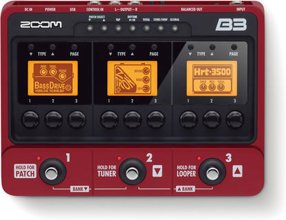 Zoom B3 Bass Multi-Effects Pedal Amp Simulator