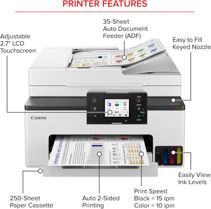 Canon 6171C002 MegaTank GX2020 Wireless All-in-One Printer