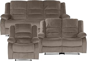 Lexicon 194840123644 Azrael Chocolate Reclining Sofa Set