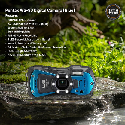 Pentax PEN02145-KIT1 WG-90 Waterproof Camera 32GB Bundle