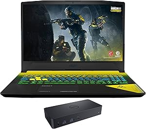 MSI Rainbow6E12050-4057-33621 Crosshair 15 RTX 3070 Gaming Laptop & Dock