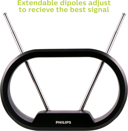 Philips SDV7114A/27 Modern Loop Indoor TV Antenna 4K VHF UHF