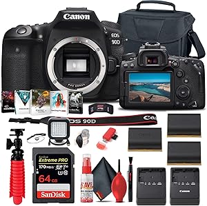 Canon 3616C002 EOS 90D DSLR Camera Body with Bundle (Renewed)