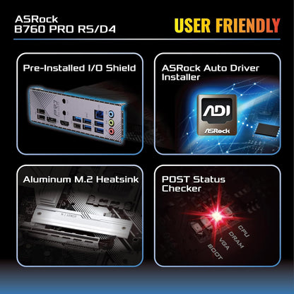 ASRock B760 PRO RS/D4 Intel DDR4 ATX Motherboard