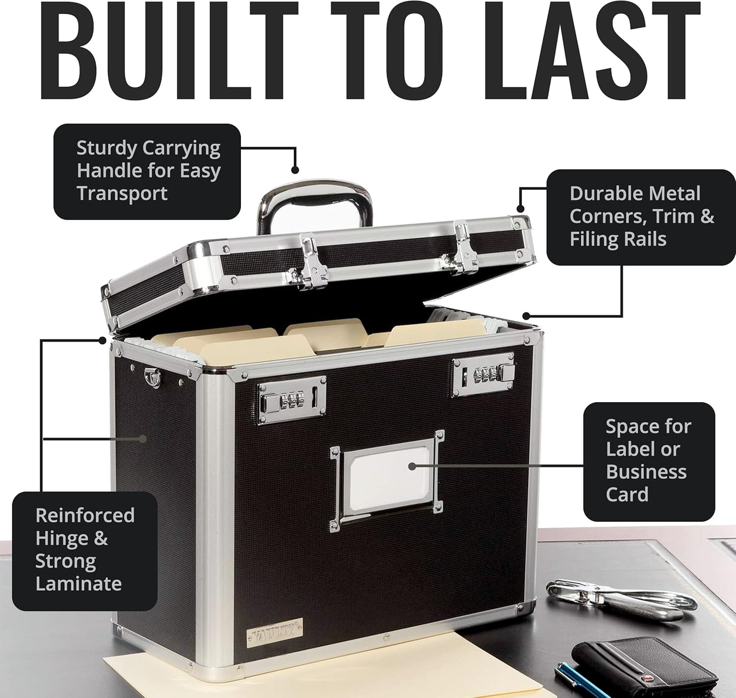 Vaultz VZ01187 Locking File Organizer Box Letter Size
