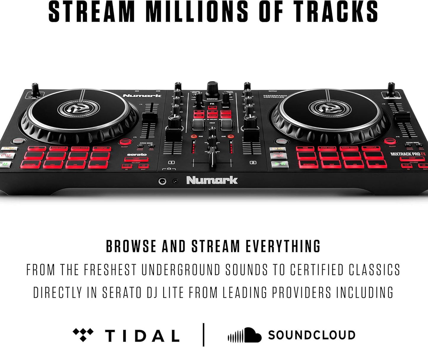 Numark Mixtrack Pro FX - 2-Deck Serato DJ Controller - Audio Interface