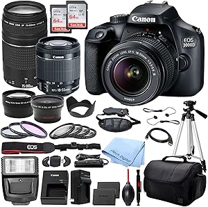 Canon EOS 3000D DSLR Camera Bundle (Renewed)