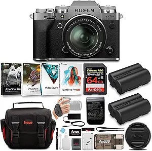 Fujifilm X T4: Mirrorless Camera, 18-55mm Lens Kit (Silver) — main product image