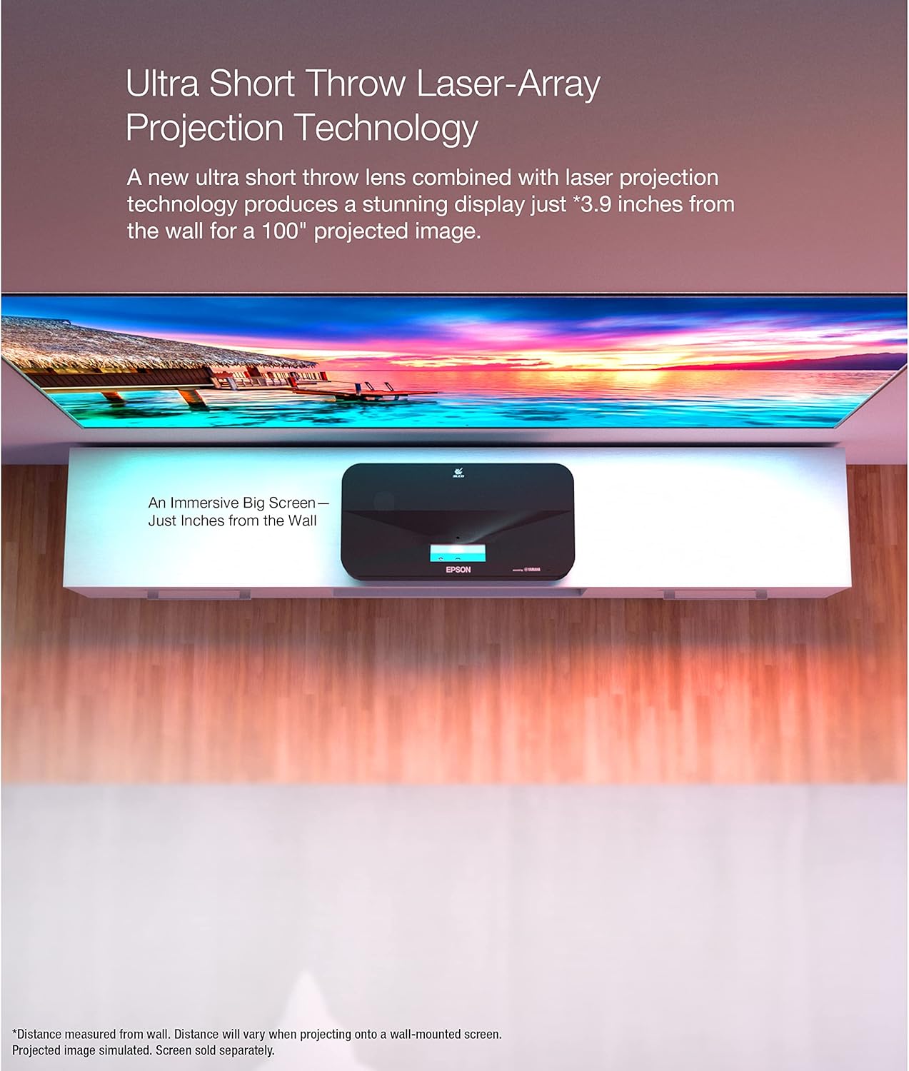 Epson V11HA90120-N LS800 4K Ultra Short Throw Projector (Renewed)