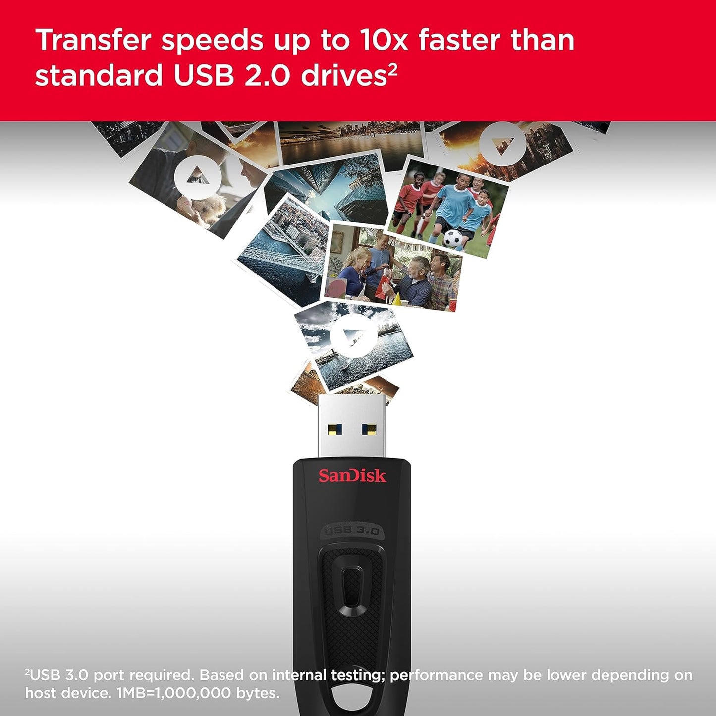SanDisk SDCZ48-032G-GAM46T 32GB Ultra USB 3.0 Flash Drive (3-Pack)
