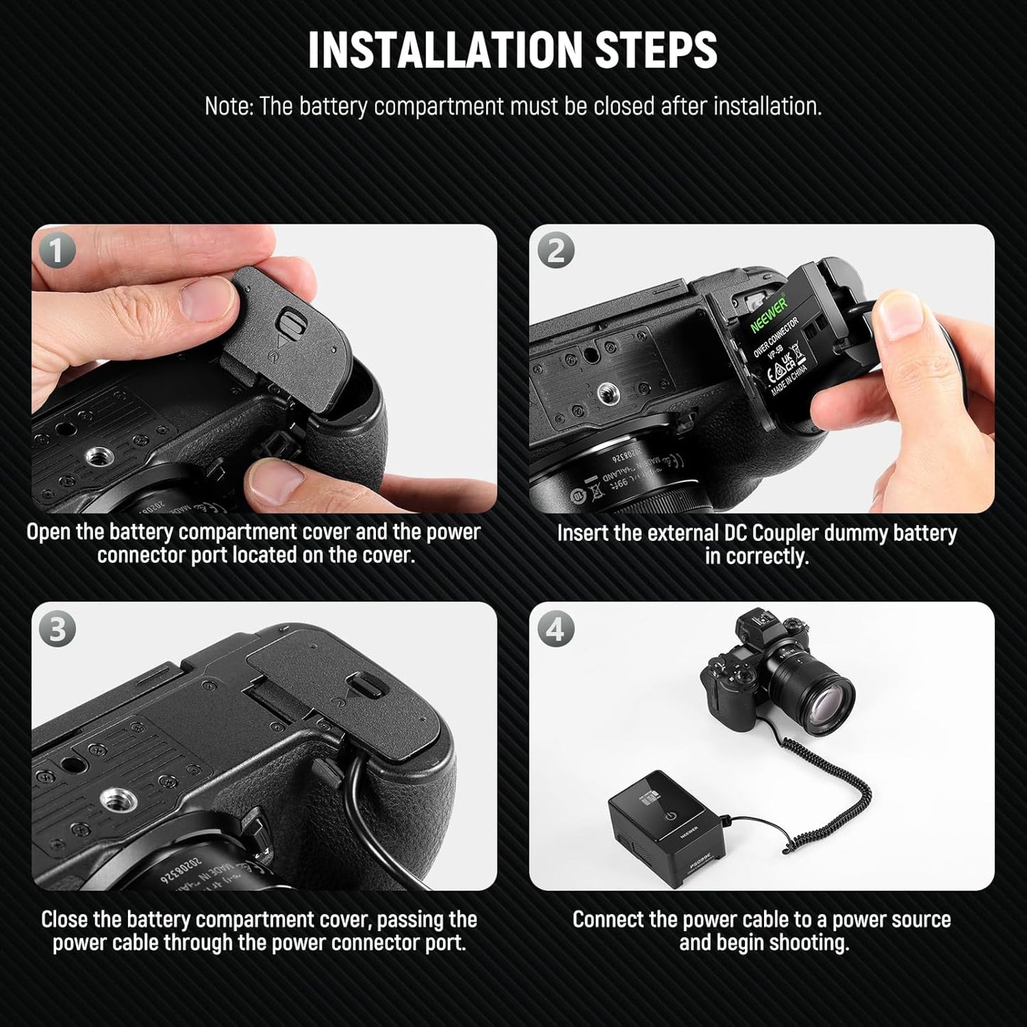 Neewer 10103088 D-Tap to EN-EL15 Dummy Battery