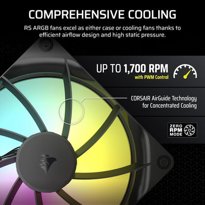 Corsair CO-9050183 RS140 ARGB PWM 140mm Fan Dual Pack