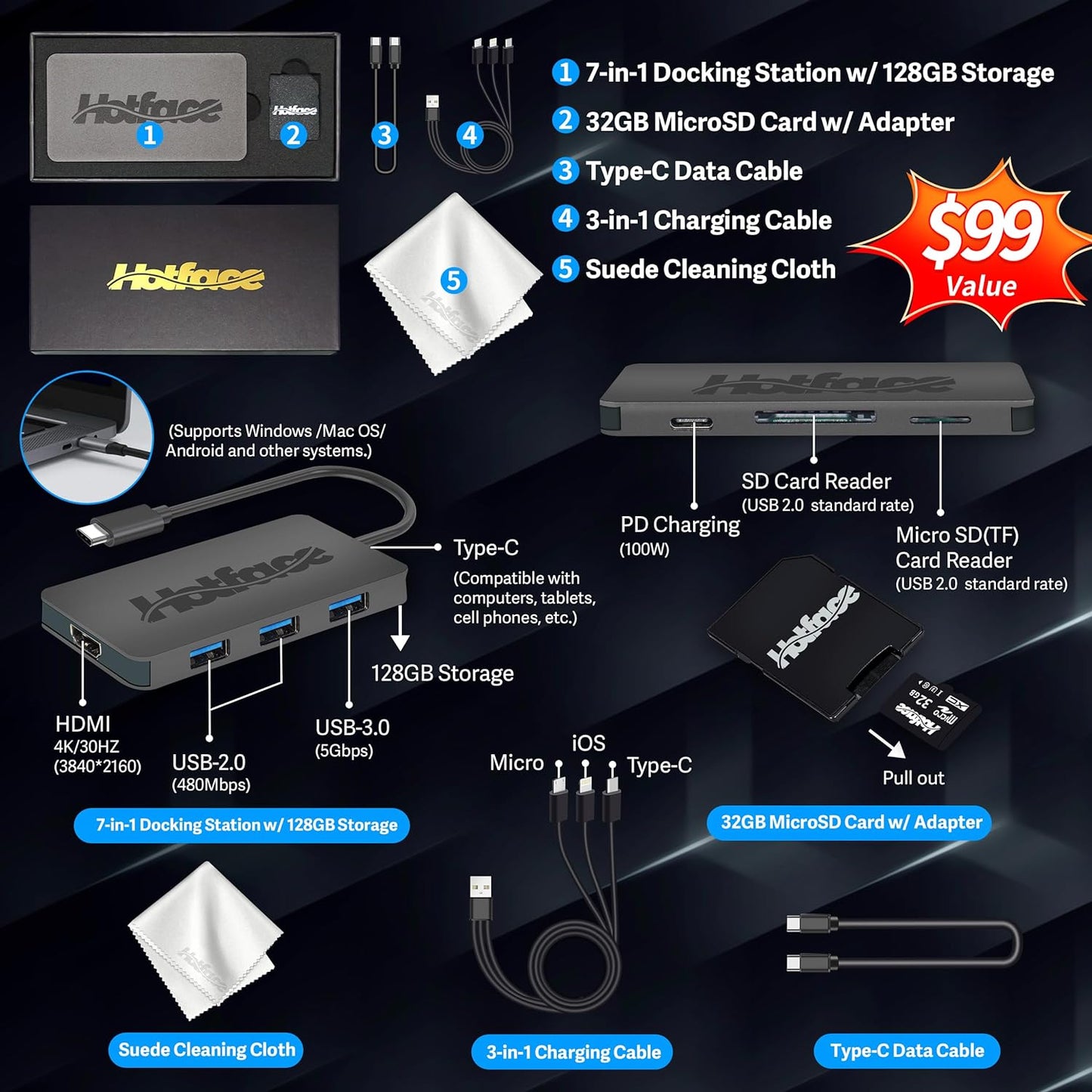 HP HP Stream 14-inch Laptop - Office 365 & Dock Bundle