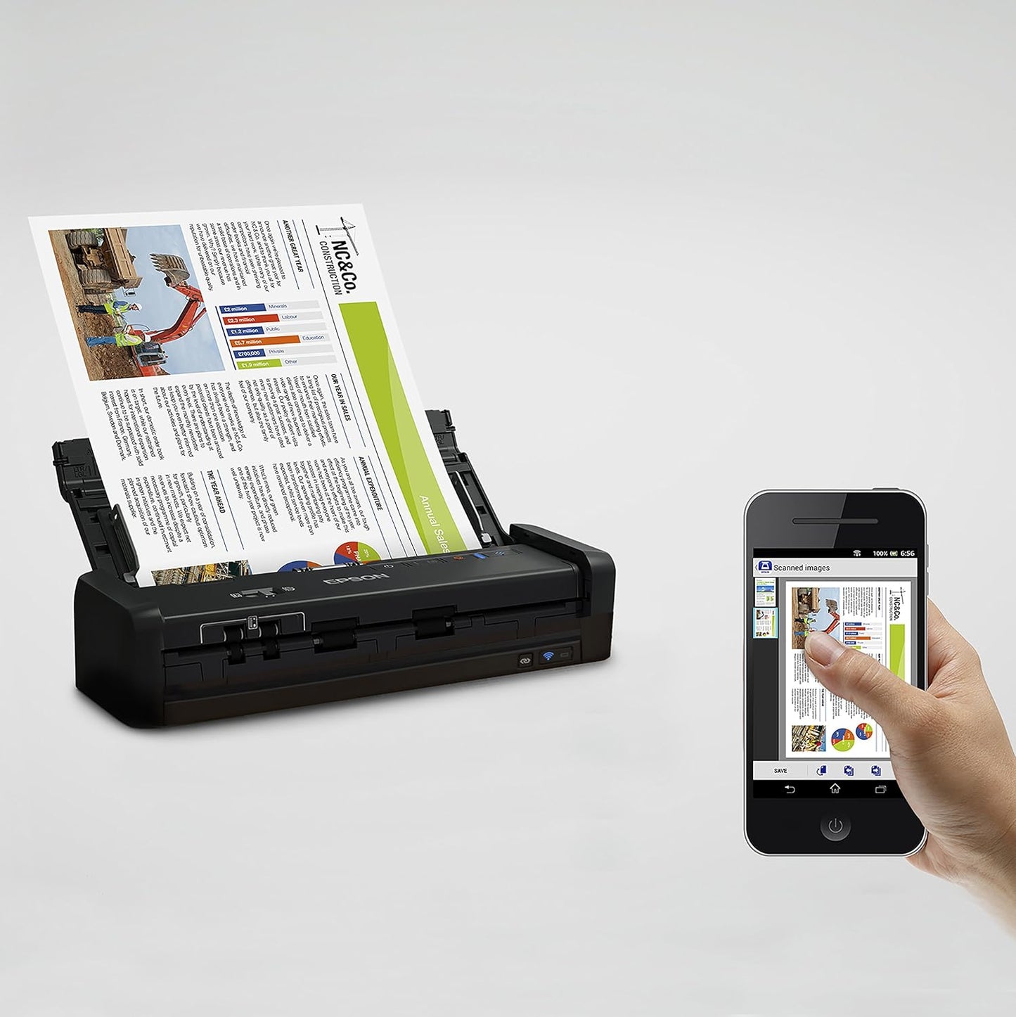 Epson ES-300W Wireless Portable Document Scanner ADF