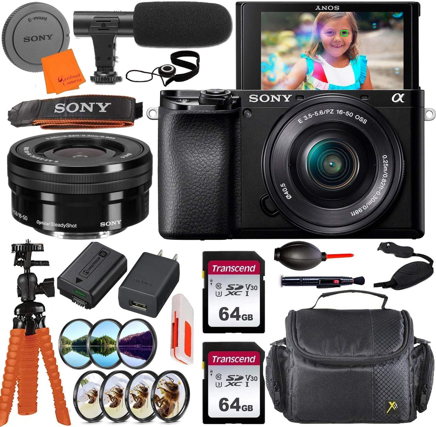 Sony Alpha a6100 Mirrorless Camera 16-50mm Lens Bundle