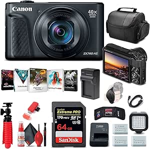 Canon SX740 HS 40x Zoom Digital Camera Bundle