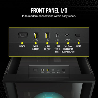 Corsair CC-9011212-WW iCUE 5000X RGB Black Mid-Tower Case