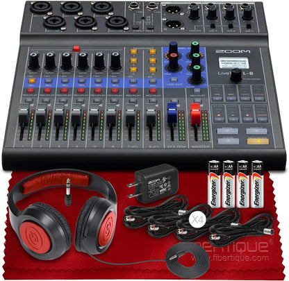 Zoom LiveTrak L-8 Portable Digital Mixer Recorder Bundle