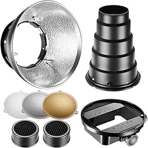 Neewer 10089101 Beauty Dish Reflector with Grid & Snoot