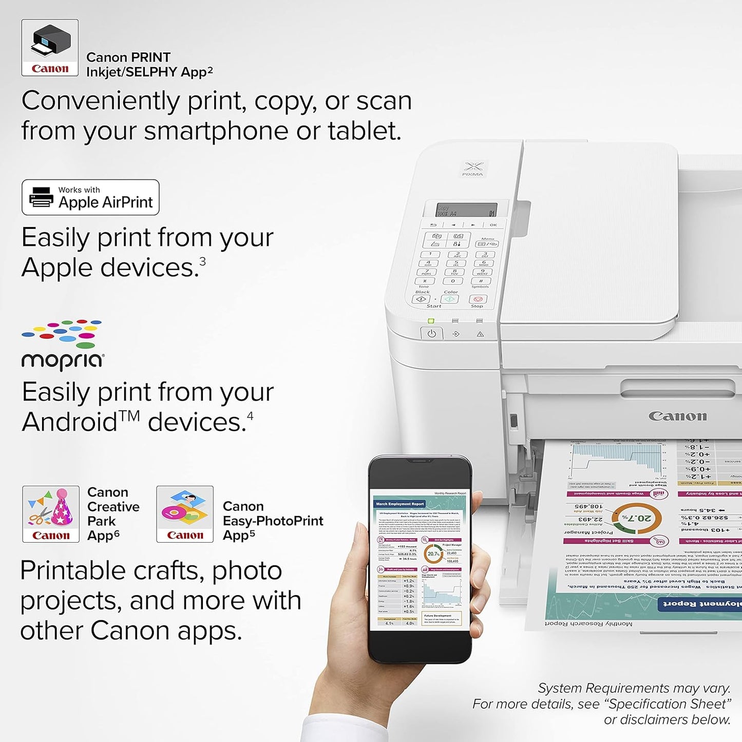 Canon TR4720 PIXMA Wireless All-in-One Printer - White
