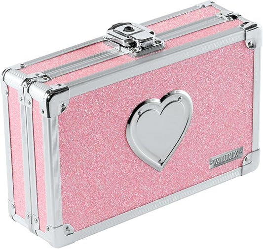 Vaultz VZ00130 Locking Pencil Box Pink Bling Heart