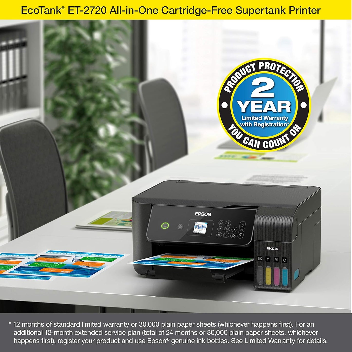 Epson EcoTank ET-2720 Wireless All-in-One Printer (Renewed)