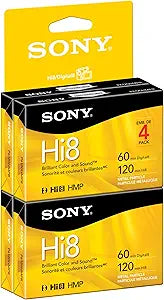 Sony P6120HMPR Hi8 8mm 120 Minute Camcorder Cassettes 4-Pack