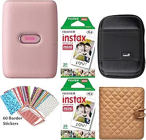 Fujifilm Instax Mini Link Smartphone Printer Bundle Pink