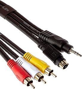 Monoprice 106158 1.5ft S-Video to Composite RCA Cable
