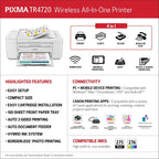 Canon TR4720 PIXMA Wireless All-in-One Printer - White