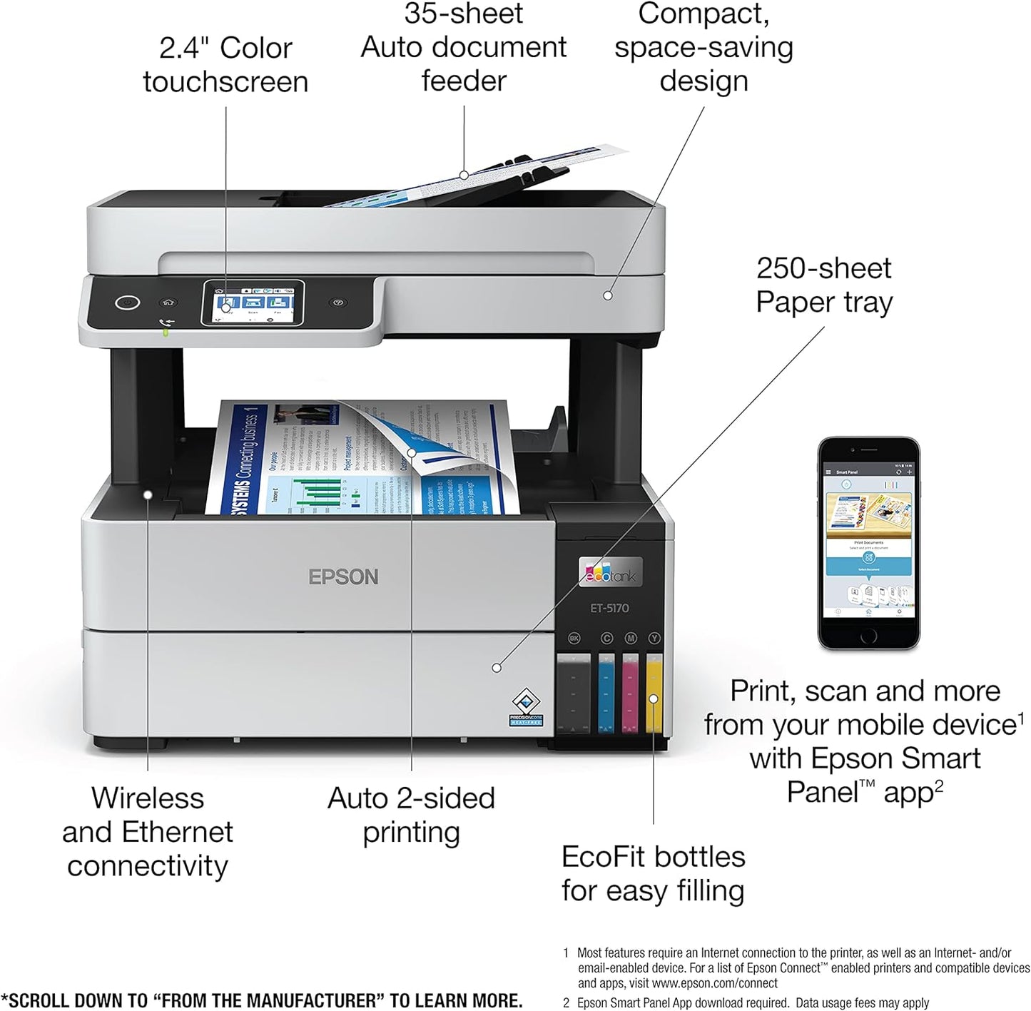 Epson ET-5170 EcoTank Pro Wireless Color All-in-One Printer