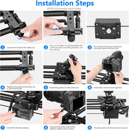 Neewer 10100220 Motorized 31.5" Camera Slider with Remote