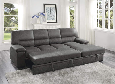 Lexicon Elon Sectional Sleeper Sofa with Storage Chaise