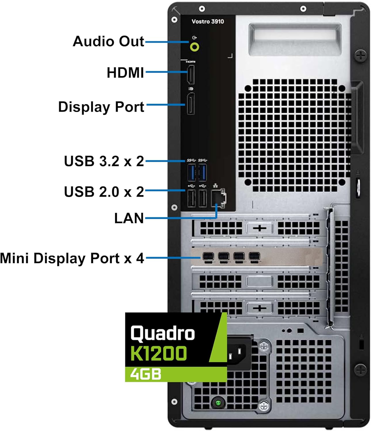 Dell Vostro 3910 i7 Desktop - 32GB RAM, 1TB SSD, Quadro K1200