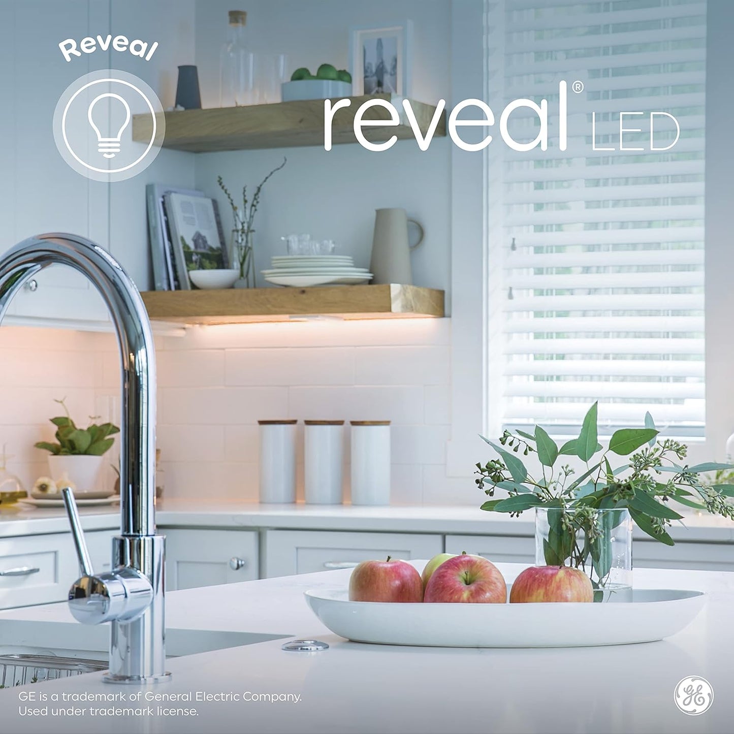 GE 93130682 Reveal HD+ LED 60W A19 Light Bulbs 4-Pack