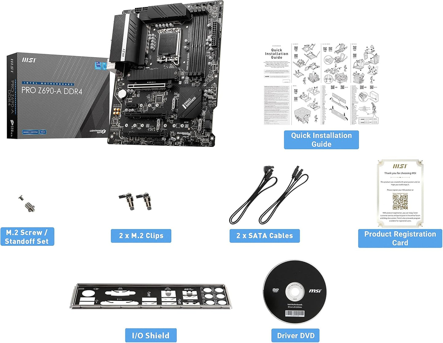 MSI Z690-A DDR4 ProSeries LGA 1700 Motherboard