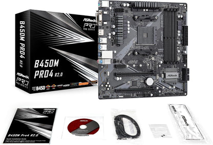 ASRock B450M PRO4 R2.0 AMD Motherboard AM4 Micro ATX