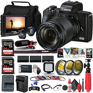 Canon EOS M50 Mark II Mirrorless Camera with 18-150mm Lens Bundle (Renewed)