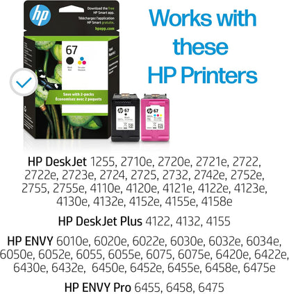 HP 3YP29AN 67 Black/Tri-Color Ink Cartridges - 2 Pack
