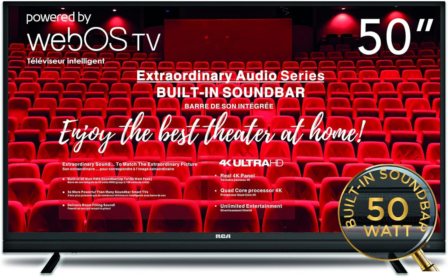 RCA RWOSBU5048 50-inch webOS 4K UHD Smart TV